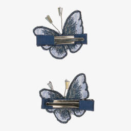 Cute Cute-مشبك للشعر أورغانزا لون كحلي للبنات (عدد 2) | Childrensalon