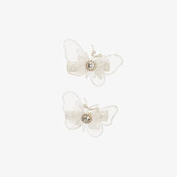 Cute Cute-Girls White Butterfly Hair Clips (2 Pack) | Childrensalon