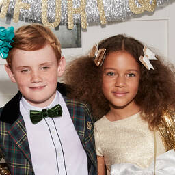 Cute Cute-مشبك فيونكة للشعر ترتر برّاق لون ذهبي (14 سم) | Childrensalon