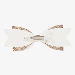 Cute Cute-مشبك فيونكة للشعر ترتر برّاق لون ذهبي (14 سم) | Childrensalon