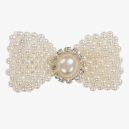 Cute Cute-Кремовая заколка для волос с жемчужинами (6см) | Childrensalon