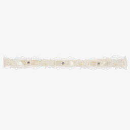 Cute Cute-Ivory Satin & Lace Headband | Childrensalon