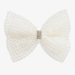 Cute Cute-Pearl Bow Hair Clip (9cm) | Childrensalon