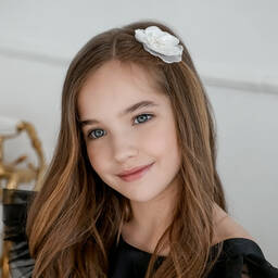 Cute Cute-White Floral Hair Clip (7cm) | Childrensalon