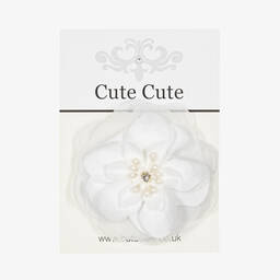Cute Cute-White Floral Hair Clip (7cm) | Childrensalon