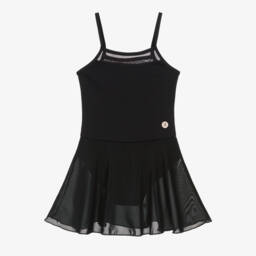 Danskin-فستان ليوتارد مزين بشبك لون أسود | Childrensalon
