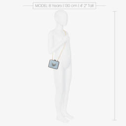 David Charles-Girls Blue Satin Square Bag (12cm) | Childrensalon