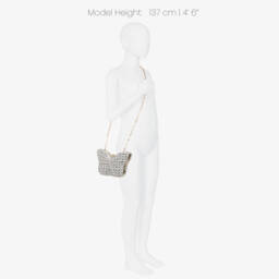 David Charles-Girls Glittery Silver Butterfly Shoulder Bag (19cm) | Childrensalon