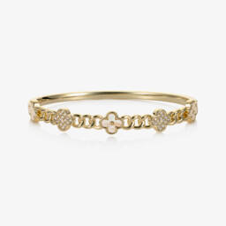 David Charles-Girls Gold Clover Bangle | Childrensalon