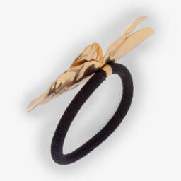 David Charles-Girls Gold Tone Flower Hair Elastic with Pearl (8cm) | Childrensalon