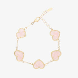 David Charles-Girls Gold Tone & Pink Heart Bracelet | Childrensalon