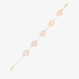 David Charles-Girls Gold Tone & Pink Heart Bracelet | Childrensalon