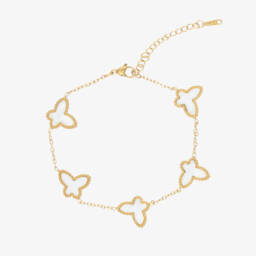 David Charles-Girls Gold Tone & White Butterfly Bracelet | Childrensalon