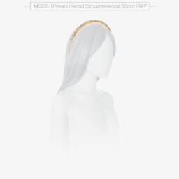 David Charles-Girls Ivory Crystal & Pearl Bead Padded Hairband | Childrensalon