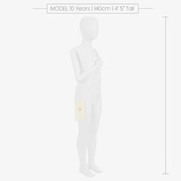 David Charles-حقيبة كتف مزينة بلؤلؤ لون عاجي للبنات (18 سم) | Childrensalon