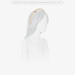 David Charles-Girls Ivory Pearl & Pink Crystal Embellished Hairband | Childrensalon