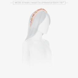 David Charles-Girls Pale Pink Padded Satin Hairband with Crystals & Pearls | Childrensalon