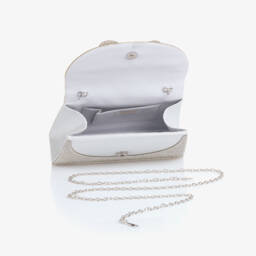 David Charles-Girls Silver Diamanté & Crystal Butterfly Bag (22cm) | Childrensalon