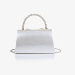 David Charles-Girls Silver Diamanté & Crystal Butterfly Bag (22cm) | Childrensalon