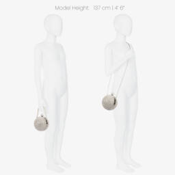 David Charles-Girls Silver Diamanté & Pearl Ball Handbag (16cm) | Childrensalon