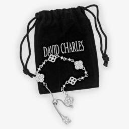 David Charles-Girls Silver Tone & Diamanté Clover Bracelet | Childrensalon