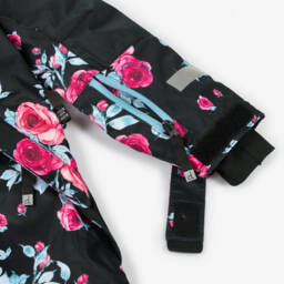 Deux par Deux-Girls Black & Pink Rose Snowsuit Set | Childrensalon