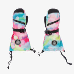Pink Bubble Print Ski Mittens
