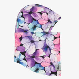 Pink & Lilac Brushed Jersey Balaclava with Floral Print
