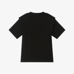 DKNY-Girls Black Cotton Heart Of New York Logo T-Shirt | Childrensalon