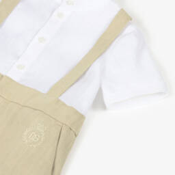Dolce & Gabbana-Baby Boys Ivory & Beige Linen Shortie | Childrensalon