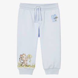 Baby Boys Pale Blue Leopard Cub Joggers