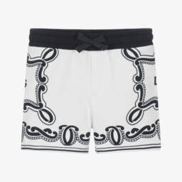 Baby Boys White Cotton Bandana Print Shorts