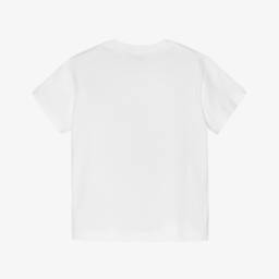 Dolce & Gabbana-Baby Boys White Cotton T-Shirt with Flocked Logo | Childrensalon