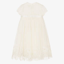 Dolce & Gabbana-Baby Girls Ivory Silk & Lace Gown | Childrensalon