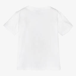 Dolce & Gabbana-Baby Girls White Cotton T-Shirt | Childrensalon