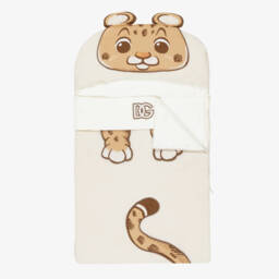 Dolce & Gabbana-Beige Leopard Cub Cotton Jersey Baby Nest (82cm) | Childrensalon