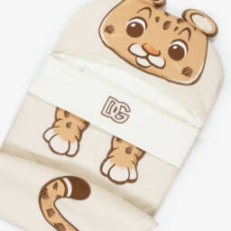 Dolce & Gabbana-Beige Leopard Cub Cotton Jersey Baby Nest (82cm) | Childrensalon