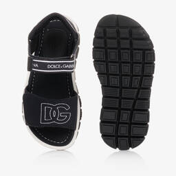 Dolce & Gabbana-صندل قماش وجلد لون أسود | Childrensalon