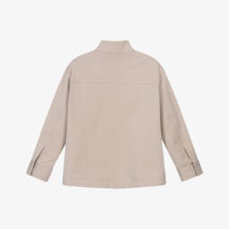 Dolce & Gabbana-Boys Beige Cotton Zip-Up Top | Childrensalon