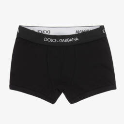 Dolce & Gabbana-شورت بوكسر قطن لون أسود للأولاد (عدد 2) | Childrensalon