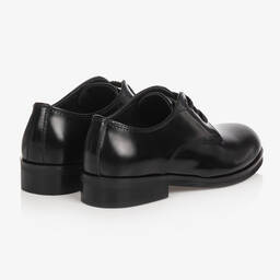 Dolce & Gabbana-Boys Black Leather Lace-Up Shoes | Childrensalon