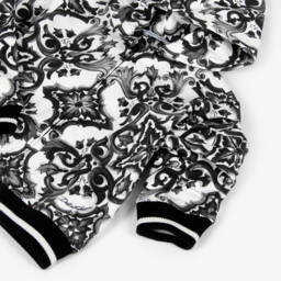 Dolce & Gabbana-Boys Black & White Majolica Print Cotton Zip-Up Top | Childrensalon