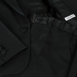 Dolce & Gabbana-Boys Black Wool 2 Piece Suit | Childrensalon