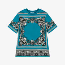 Dolce & Gabbana-Boys Blue Bandana Print T-Shirt | Childrensalon
