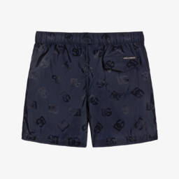 Dolce & Gabbana-Boys Blue DG Logo Swim Shorts | Childrensalon