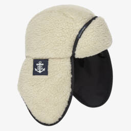 Boys Ivory Sherpa Fleece Trapper Hat