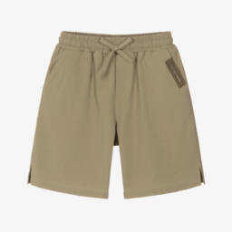 Boys Khaki Green Cotton Seersucker Shorts