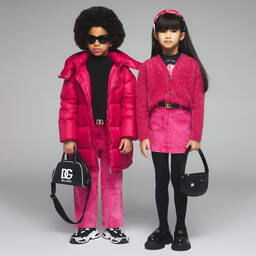 Dolce & Gabbana-توب DG بياقة عالية قطن لون أسود للبنات | Childrensalon