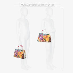 Dolce & Gabbana-Girls Colourful Floral Print Canvas Handbag (26cm) | Childrensalon