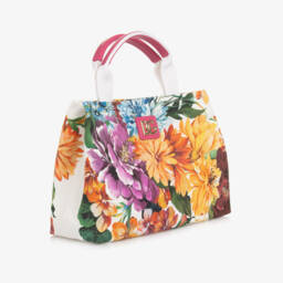 Dolce & Gabbana-Girls Colourful Floral Print Canvas Handbag (26cm) | Childrensalon